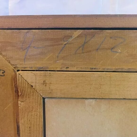 Hecho En Mexico Vintage Golden tone Wooden Picture Frame with signed Print - Picture 4 of 14